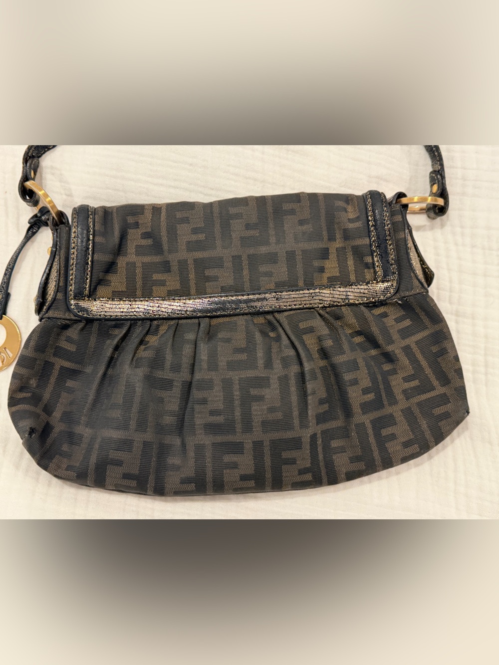 Fendi Small Chef Shoulder Bag, Zucca Canvass - Picture 6 of 12